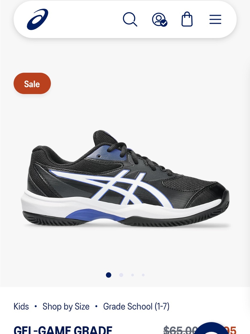 Asics Kids Gel grade tennis shoes